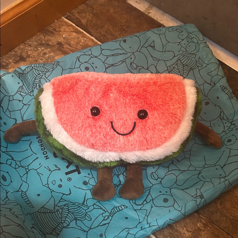 Plush Watermelon Slice - Green, Pink & White